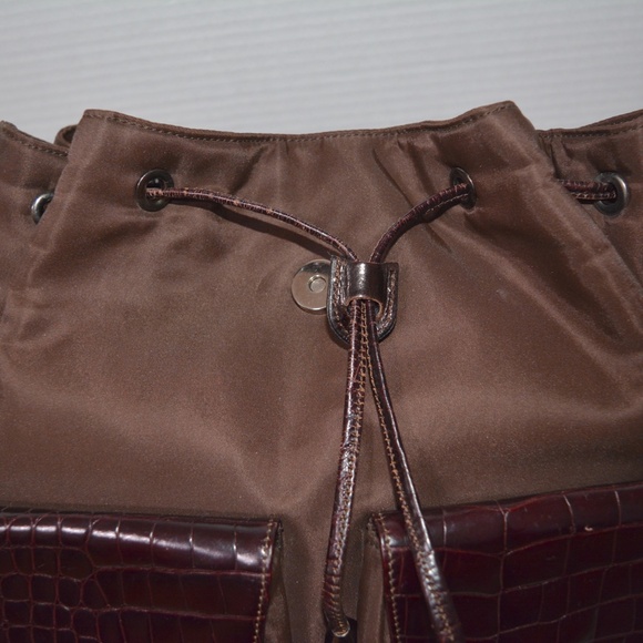 Gianni Versace Medusa Backpack Brown Nylon Leather Trim main image 9